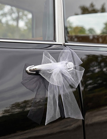 Kit de decoração de carro de casamento com tule e laços