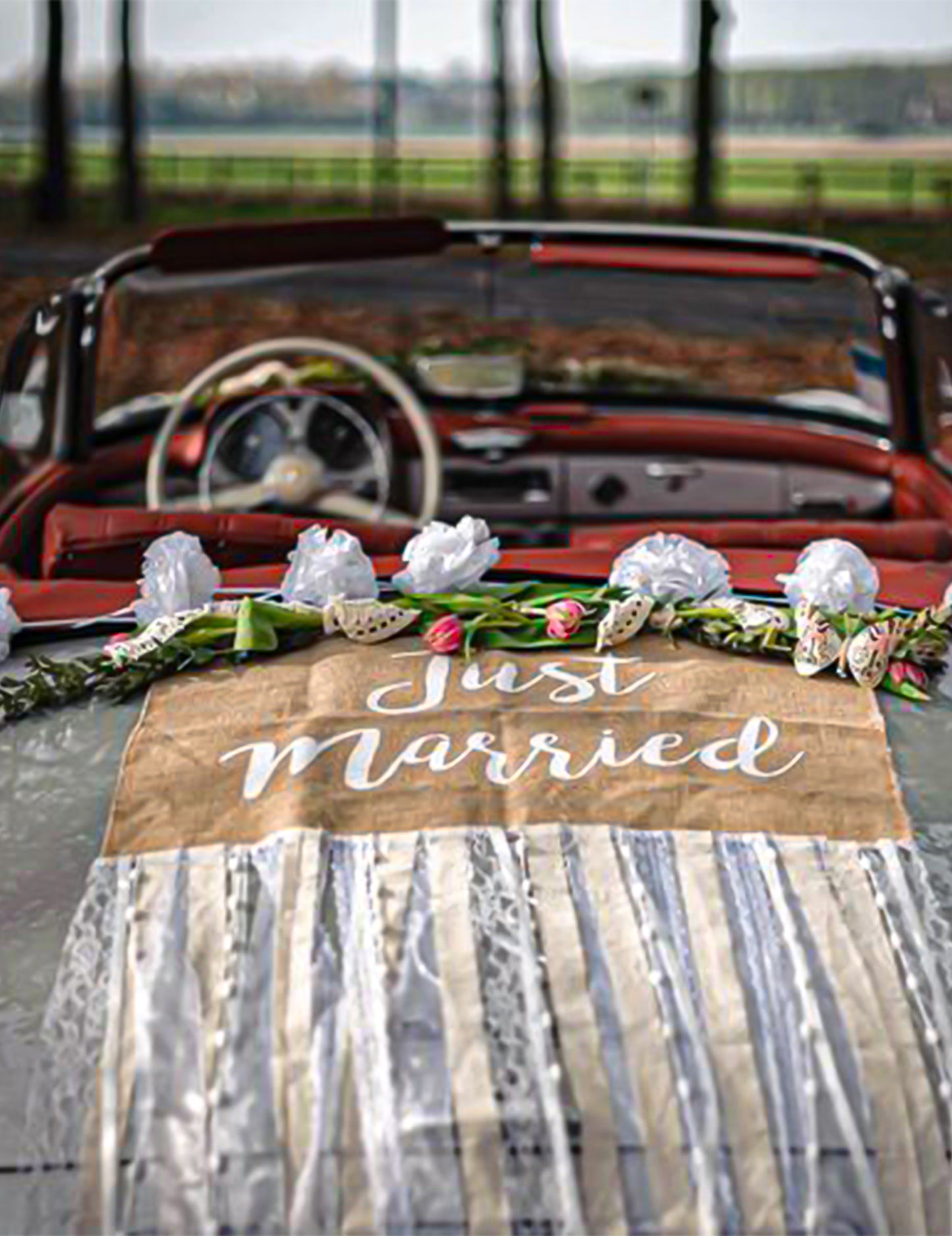 Kit de décorations voiture des mariés champêtre