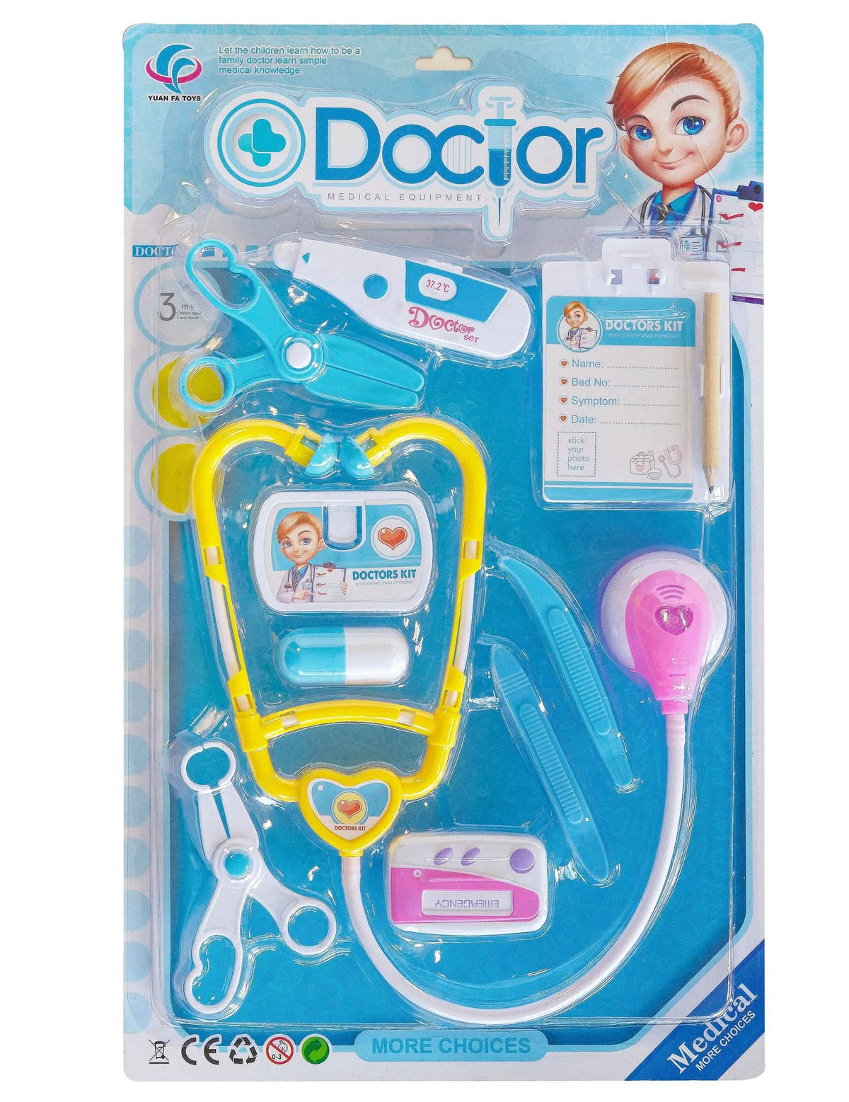 Vue d'ensemble de l'emballage du Kit de docteur pour enfant