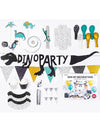 Kit décoration anniversaire dinosaure pour enfant 39 pièces noir jaune et vert