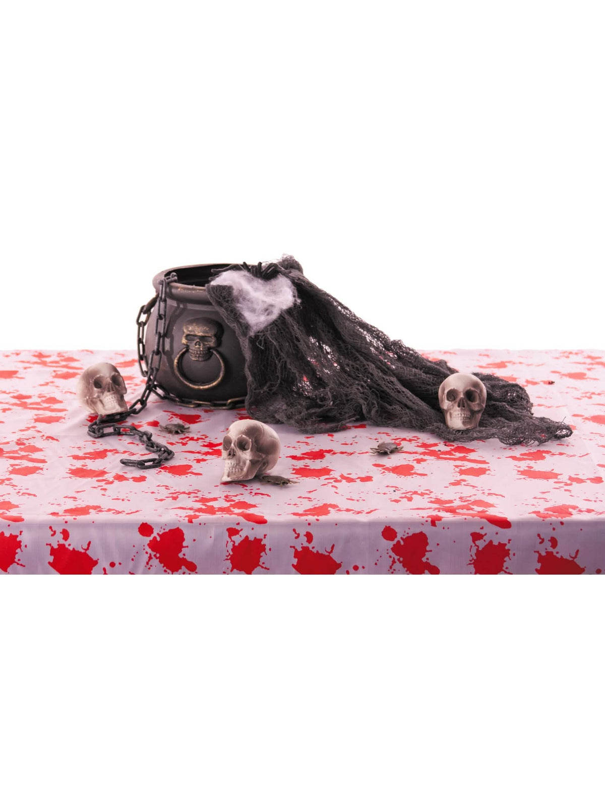 Mise em situação do caldeirão com 12 peças para decoração de halloween