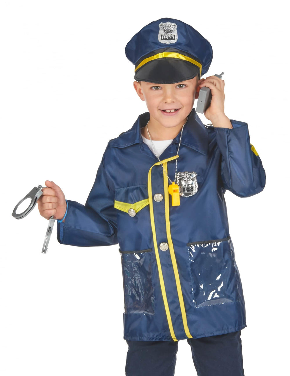 algemas e walkie-talkie do kit de disfarce e acessórios de polícia para criança