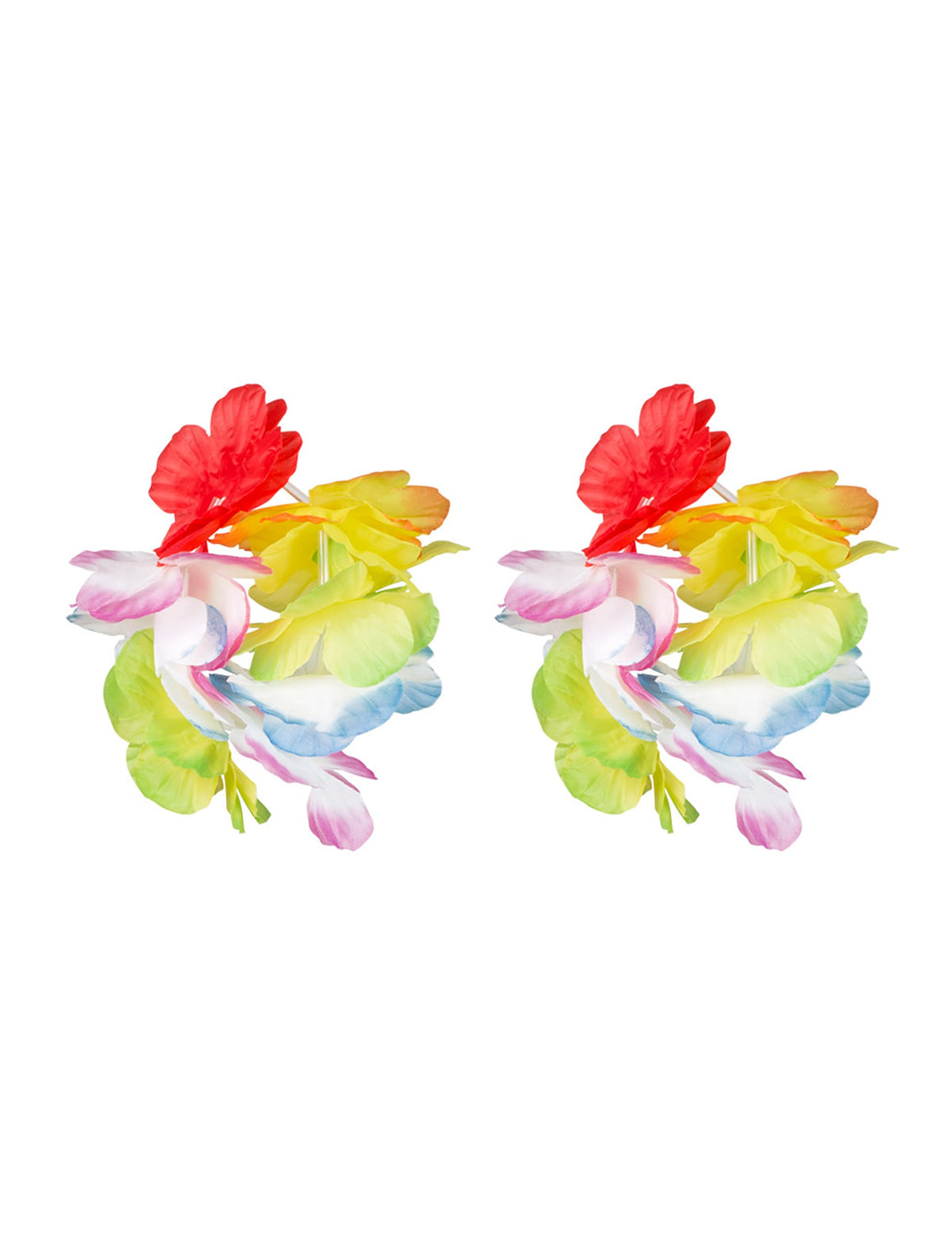 Paire de bracelets à fleurs multicolores du Kit Hawaï tropical pour adulte