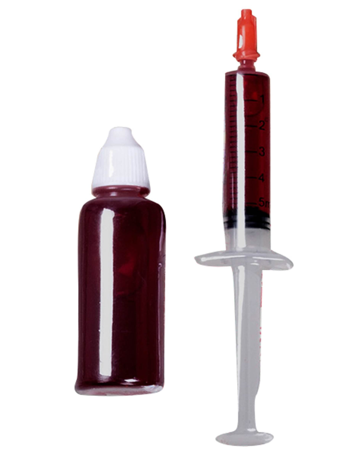 Kit de enfermeira horror para adulto vermelho com seringa e frasco de sangue falso