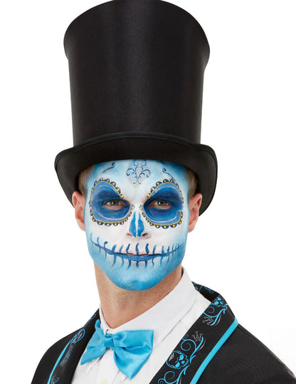 Kit maquillage et tatoo Dia de los Muertos pour adulte bleu