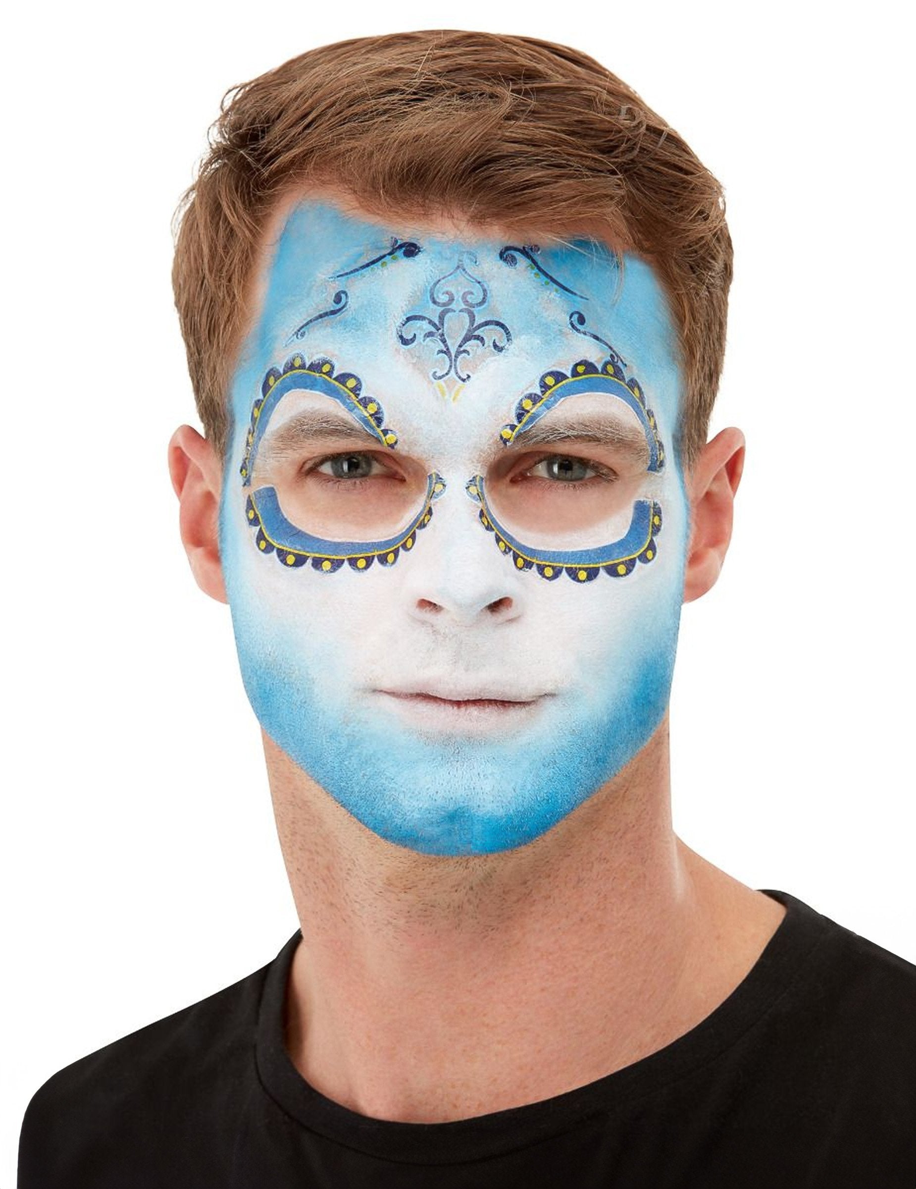 Vue de face du maquillage du kit maquillage et tatoo Dia de los Muertos