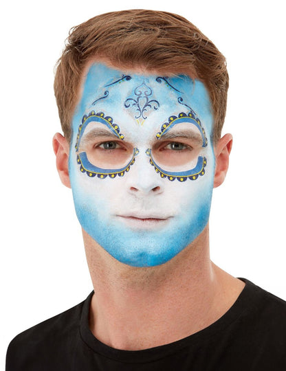 Vue de face du maquillage du kit maquillage et tatoo Dia de los Muertos