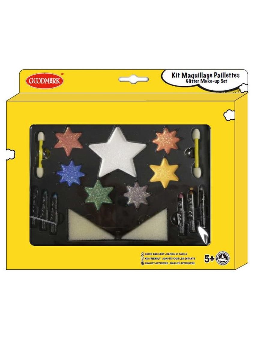 Kit maquillage paillettes étoiles pour enfant multicolore avec accessoires