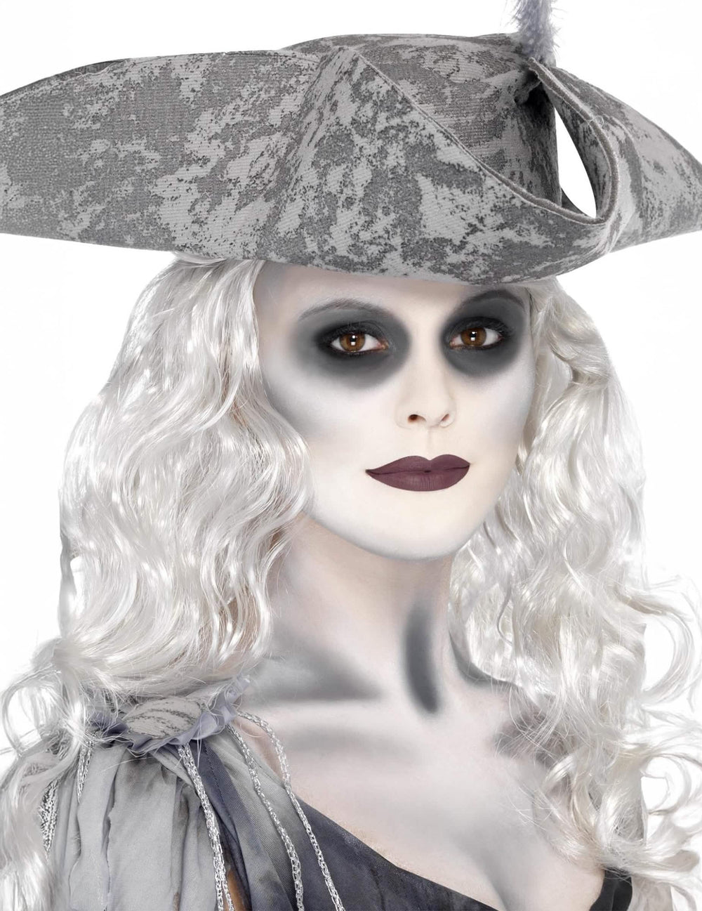Kit maquillage pirate des mers pour femme gris et blanc effet fantôme