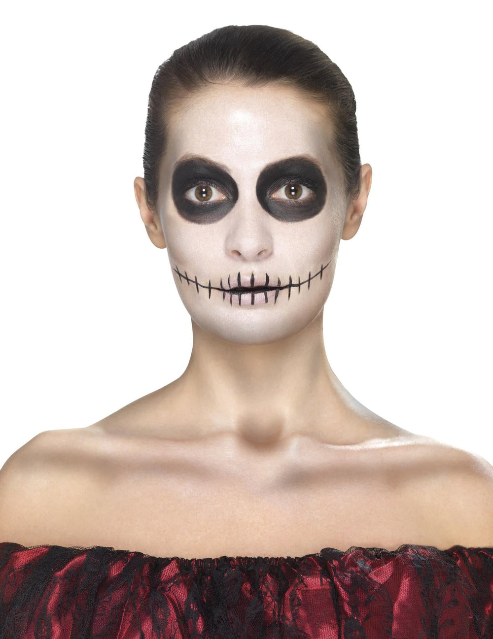 Rendu final du maquillage du visage du Kit maquillage princesse araignée Dia de los muertos