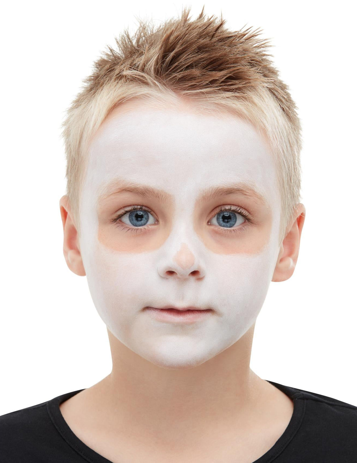 Aperçu de la base blanche sur le visage du kit maquillage squelette pour enfant