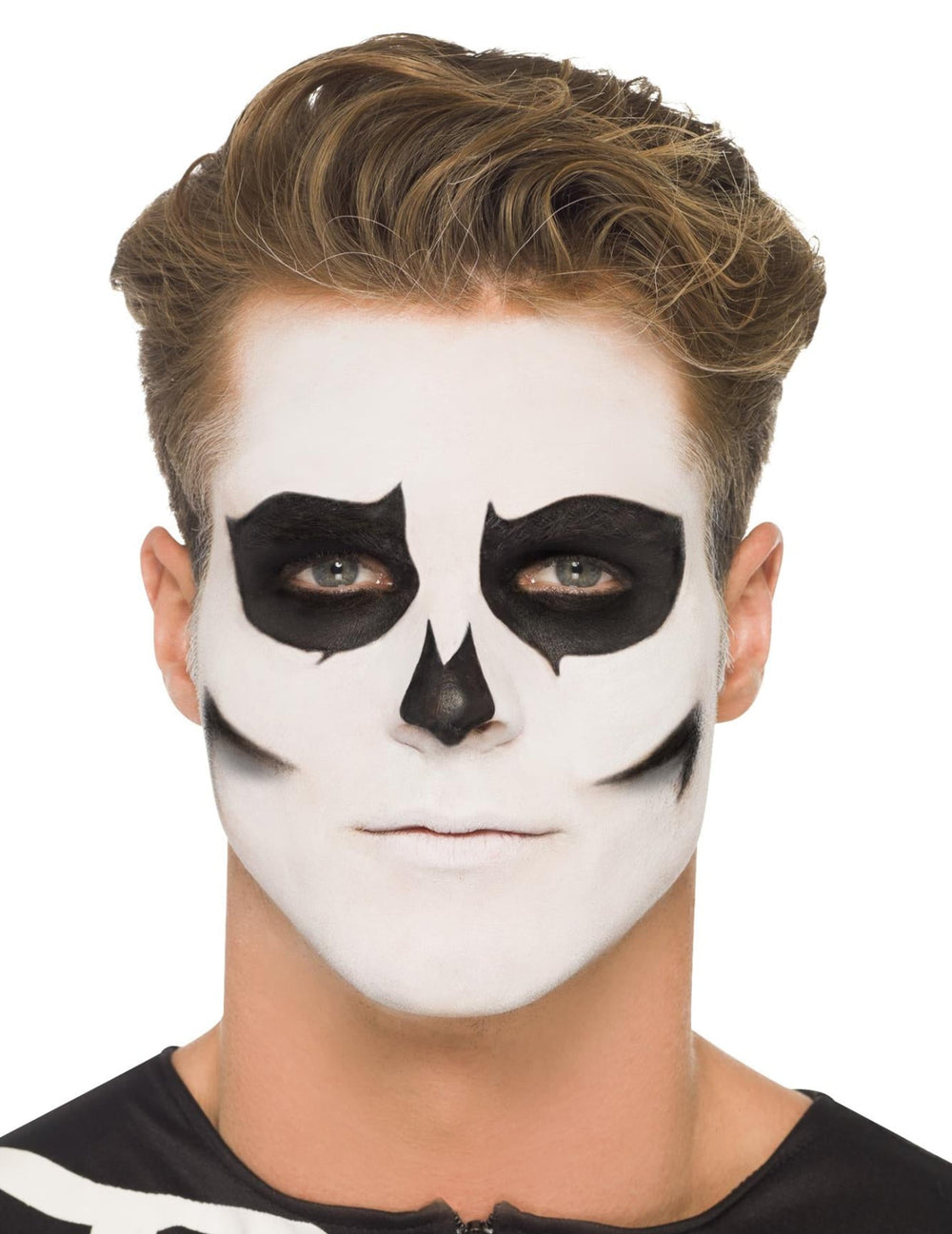 Portrait de face du Kit maquillage squelette phosphorescent pour adulte