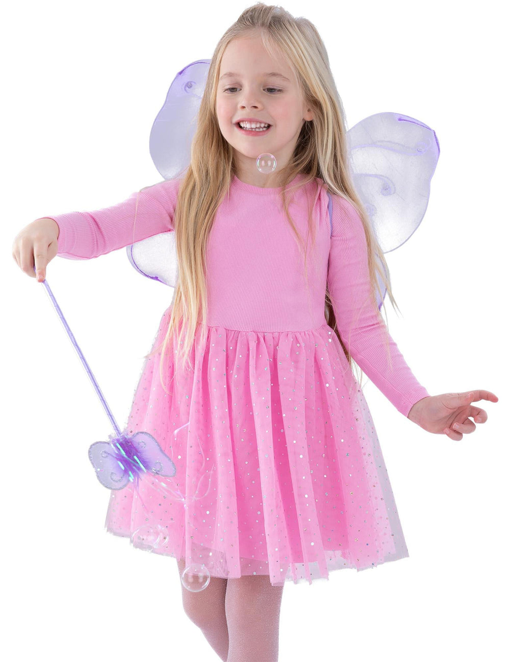 Vue de face du kit papillon violet pour fille