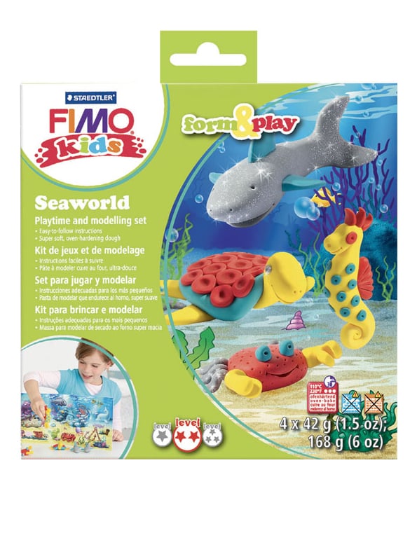 Kit de pâte à modeler Fimo monde marin pour enfant multicolore avec figurines