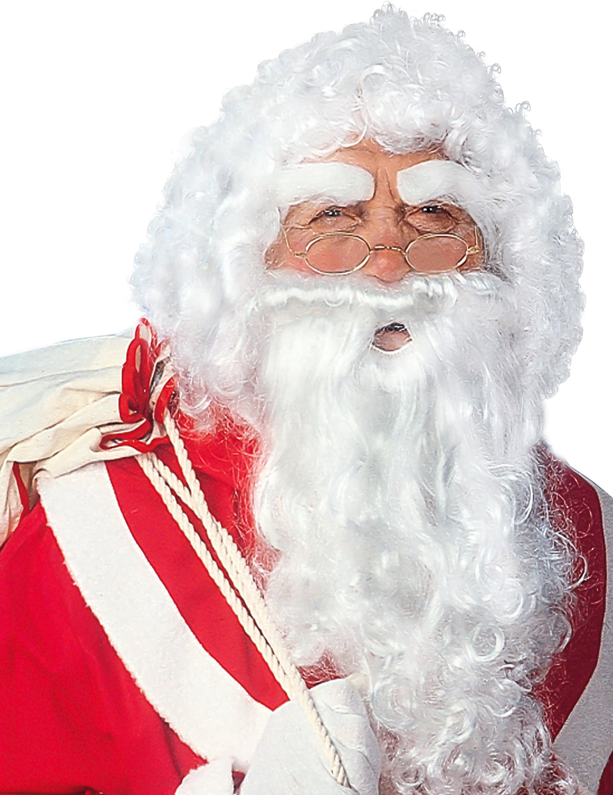 Kit Père Noël pour adulte blanc avec barbe et perruque