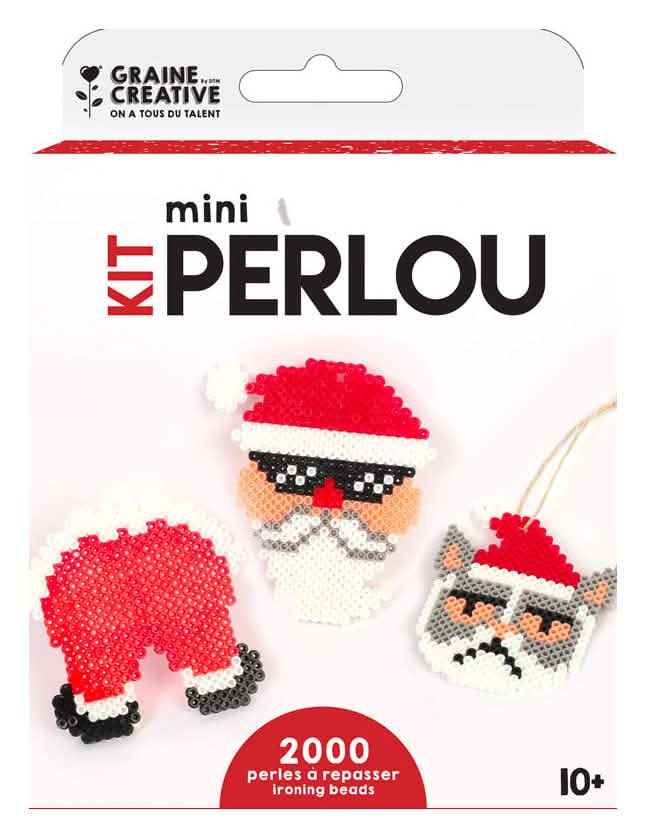 Kit de contas para passar a ferro pai natal para criança vermelho e branco 2000 contas