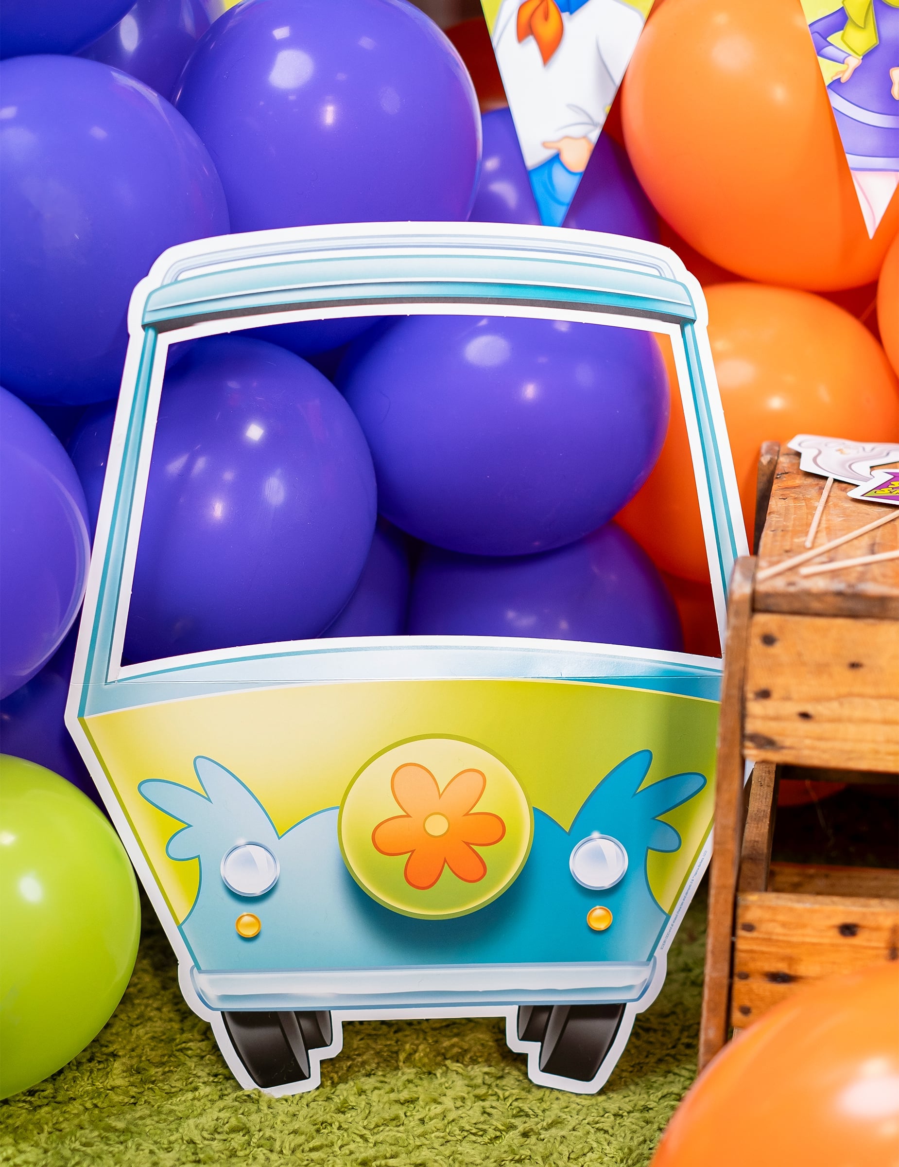 Cadre de photobooth Scooby-Doo pour enfant bleu et vert Mystery Machine