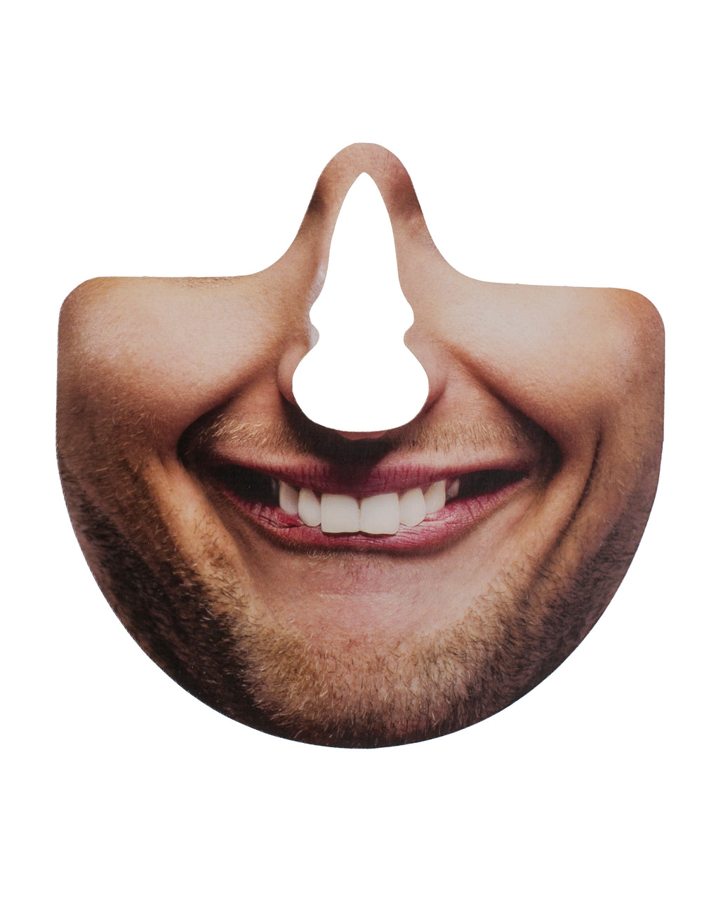 Bouche d'homme avec barbe et sourire du kit photobooth bouches humoristiques