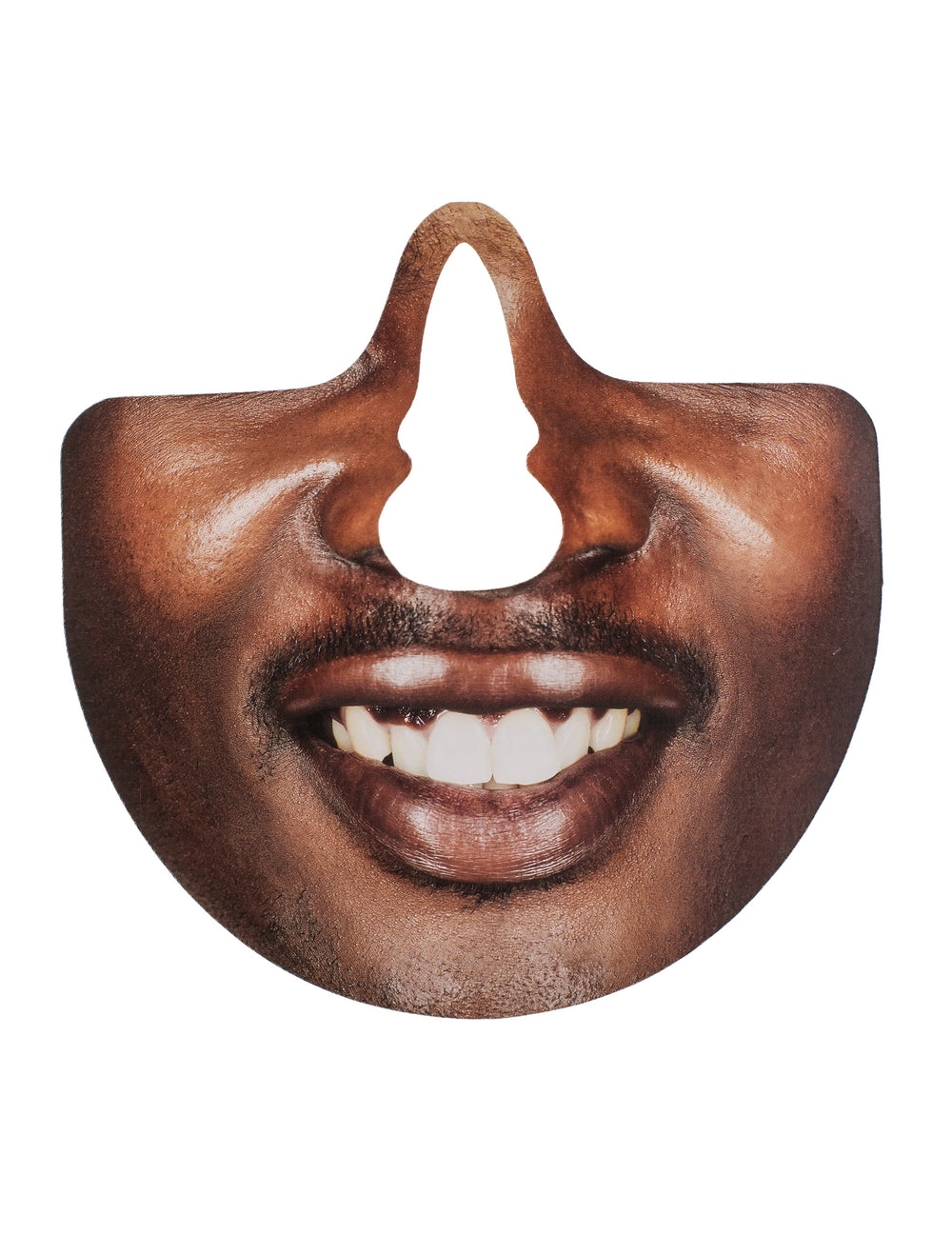 Bouche d'homme noir avec moustache et sourire du kit photobooth bouches humoristiques