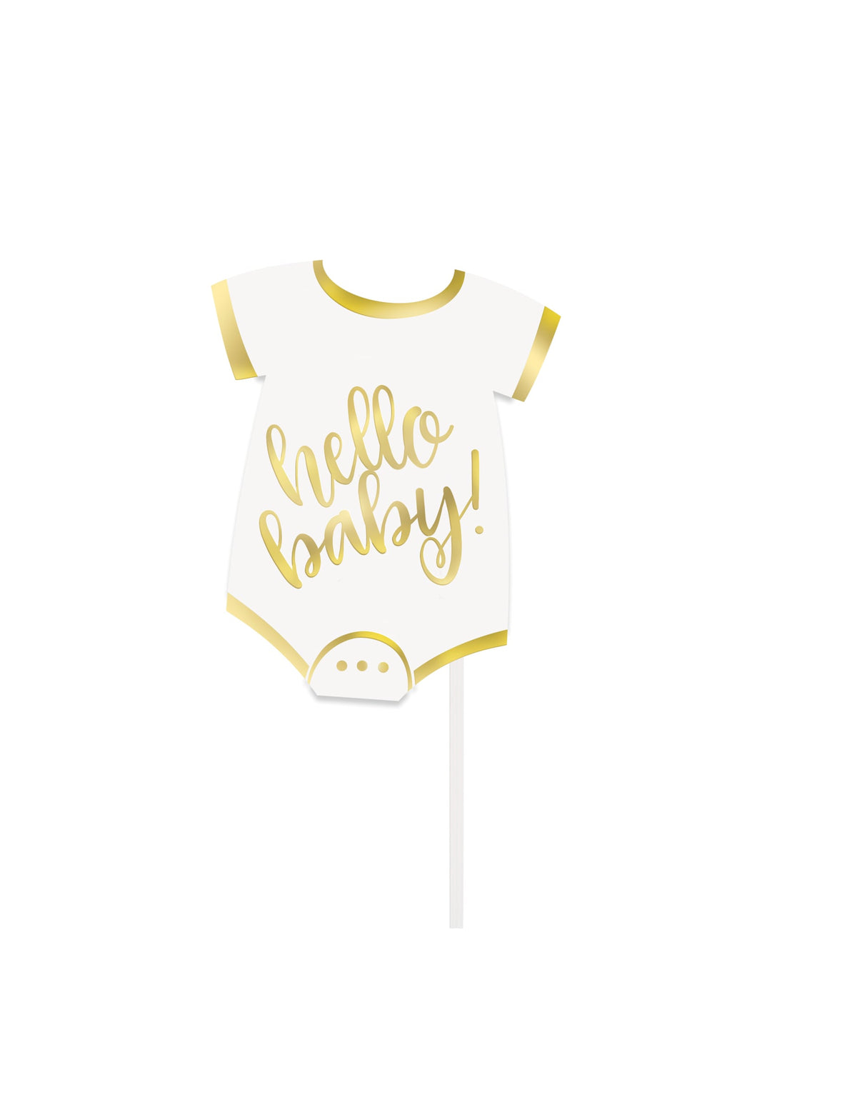 Accessoire body blanc et doré du kit photobooth hello baby