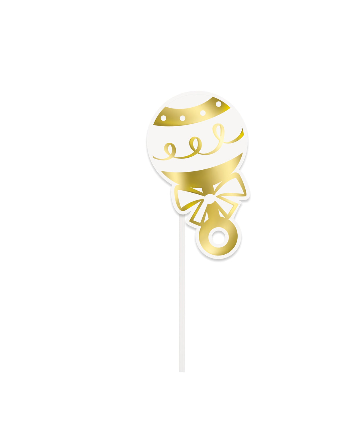 Accessoire hochet doré du kit photobooth Hello Baby