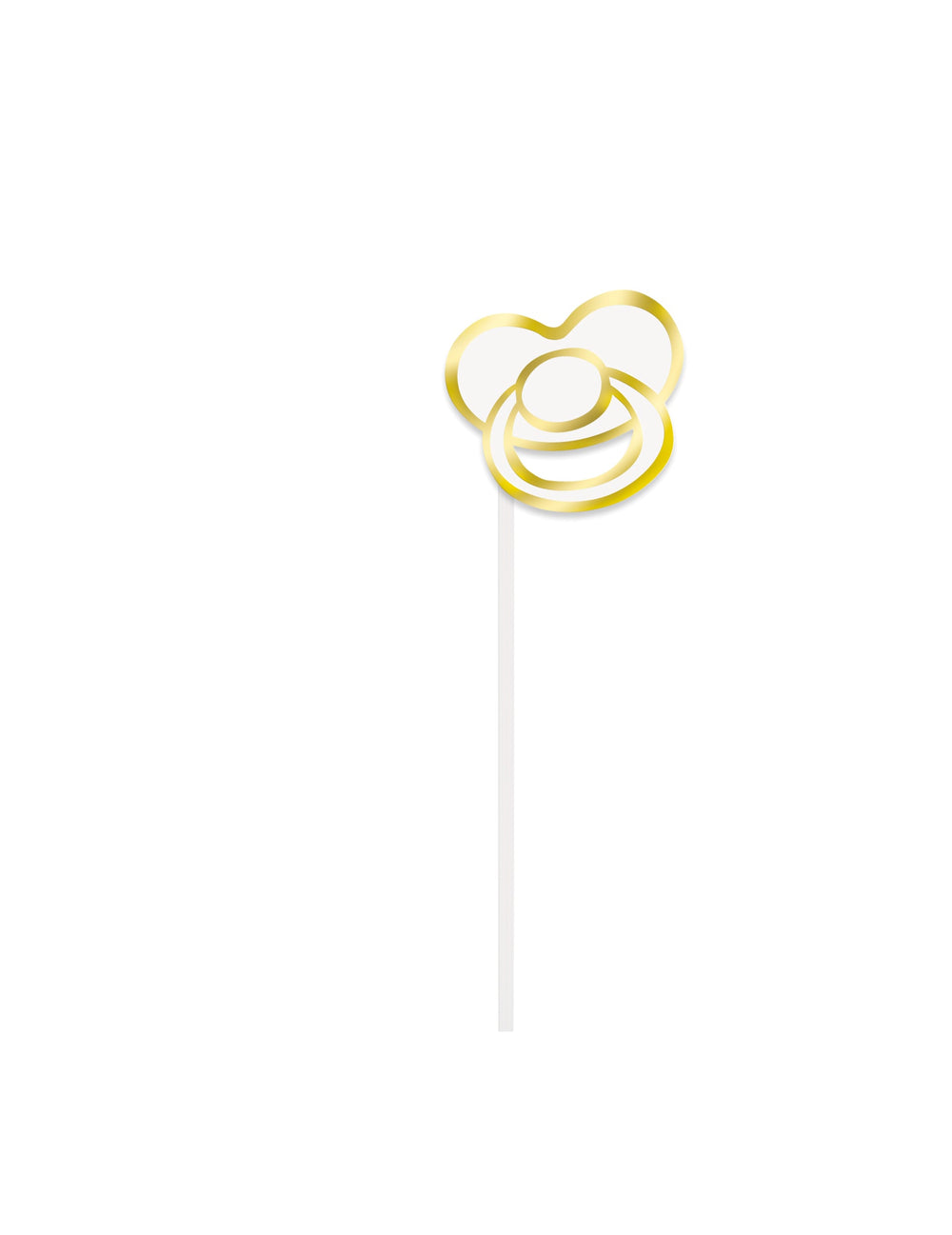 Accessoire tétine dorée du kit photobooth Hello Baby