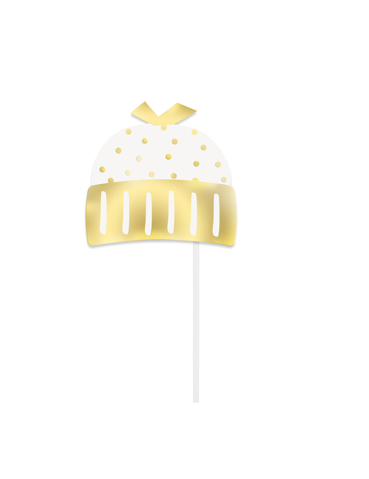 Accessoire bonnet blanc et doré du kit photobooth hello baby