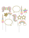 Kit photobooth licorne 10 pièces accessoires pastel et doré