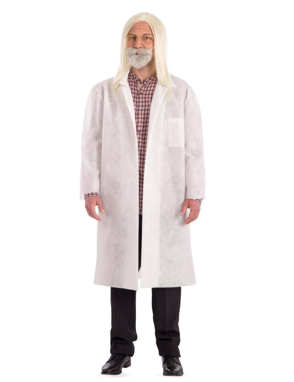 Kit de professor vírus para adulto branco com peruca e barba