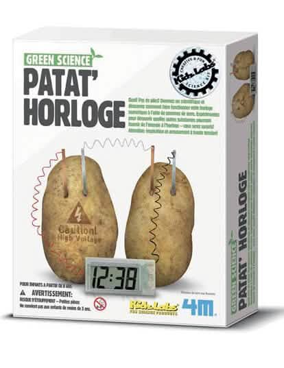 Kit científico patata-relógio para criança energia batata-doura