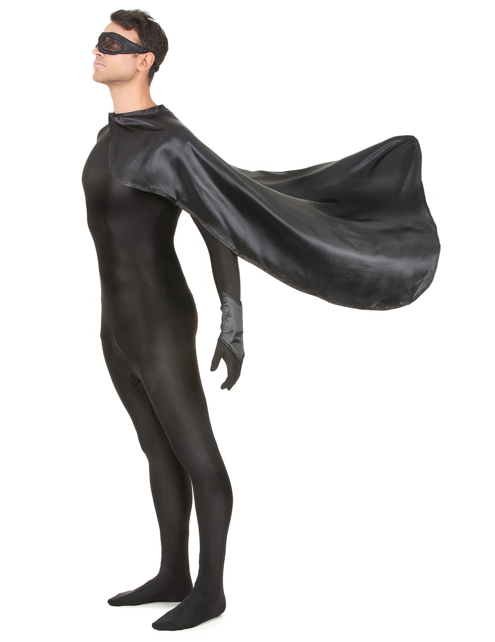 Vue de profil du kit super héros pour adulte noir