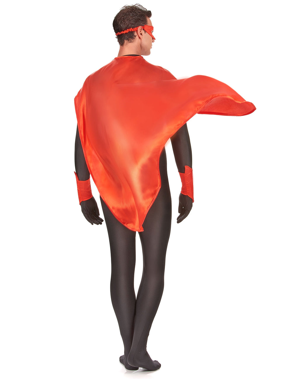 Vue de dos du kit de super-héros pour adulte rouge
