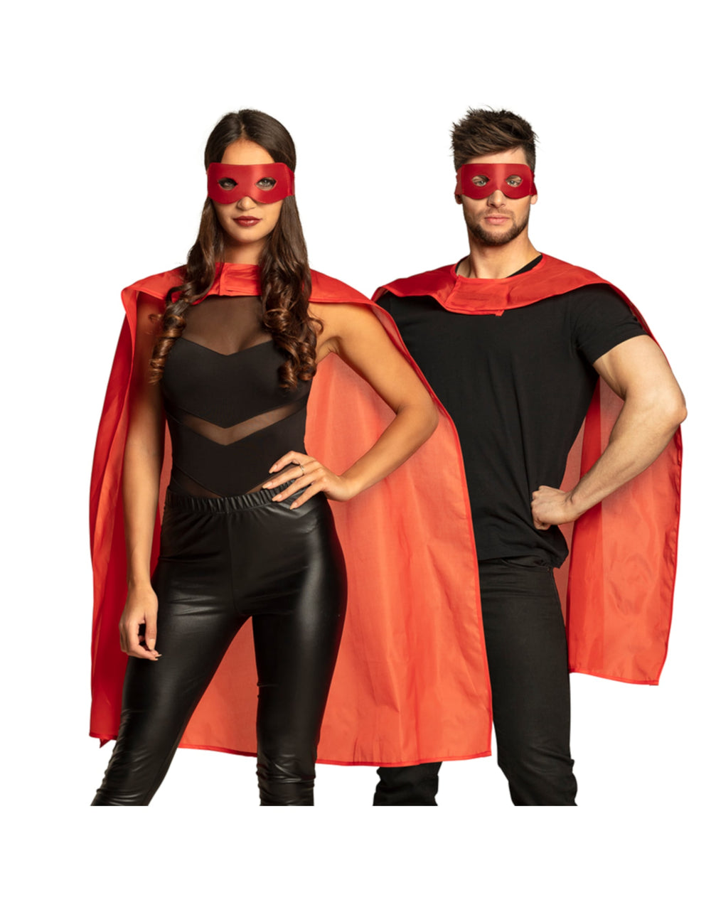 Vue de face du kit super héros pour adulte rouge
