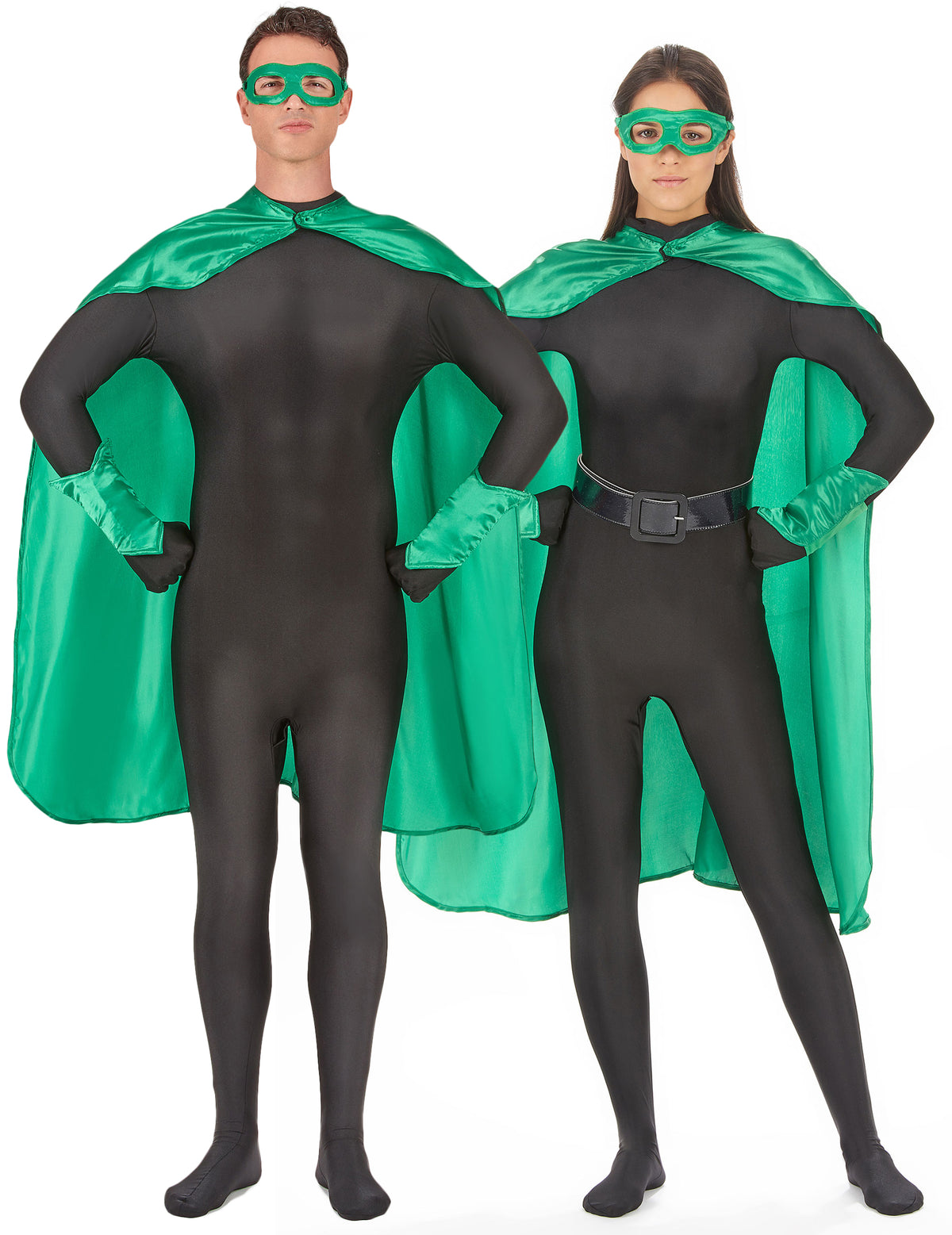 Kit super héros pour adulte vert avec cape et masque