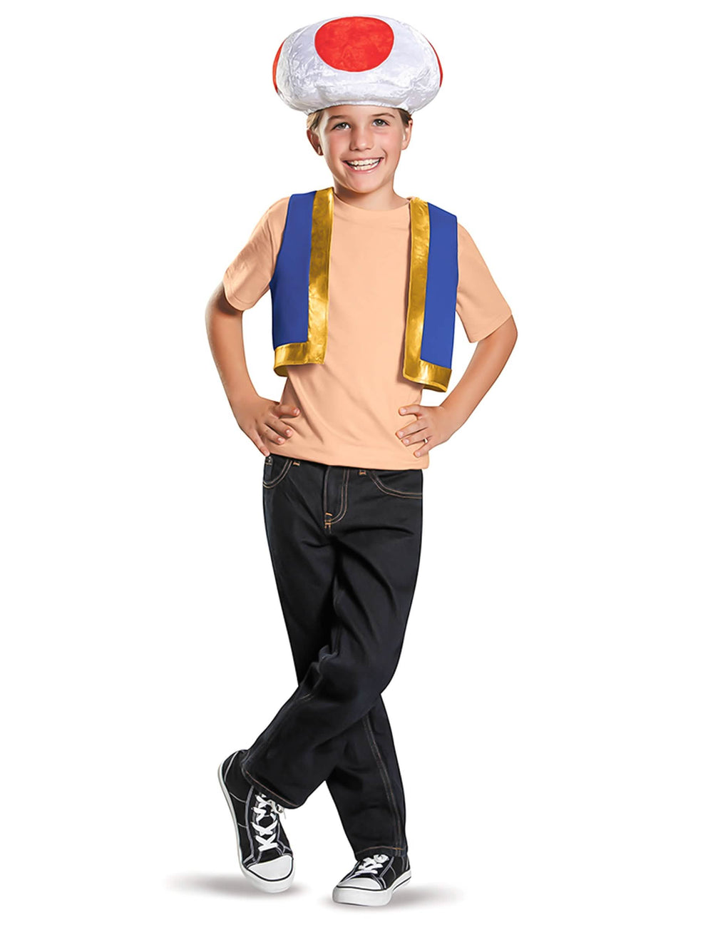 Conjunto Toad Nintendo® para crianças branco e azul com chapéu às bolinhas vermelhas