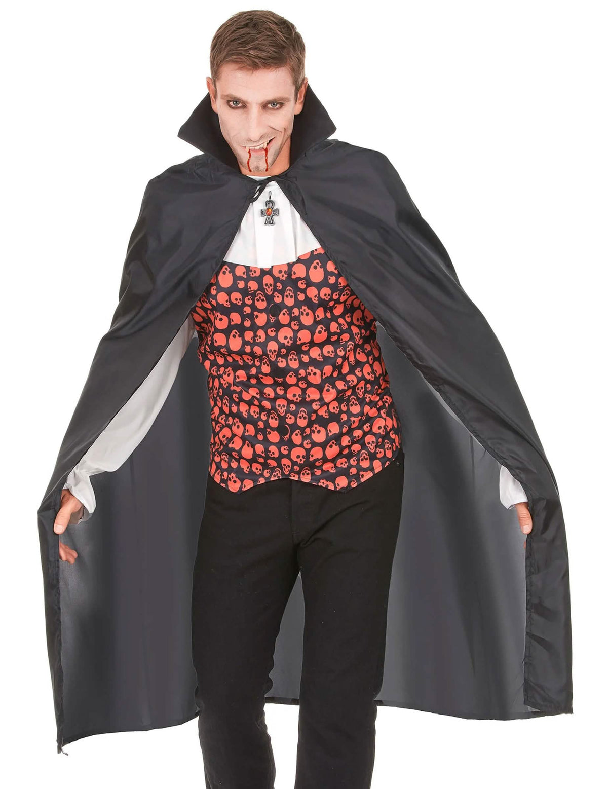 Vista frontal do kit de vampiro para adulto