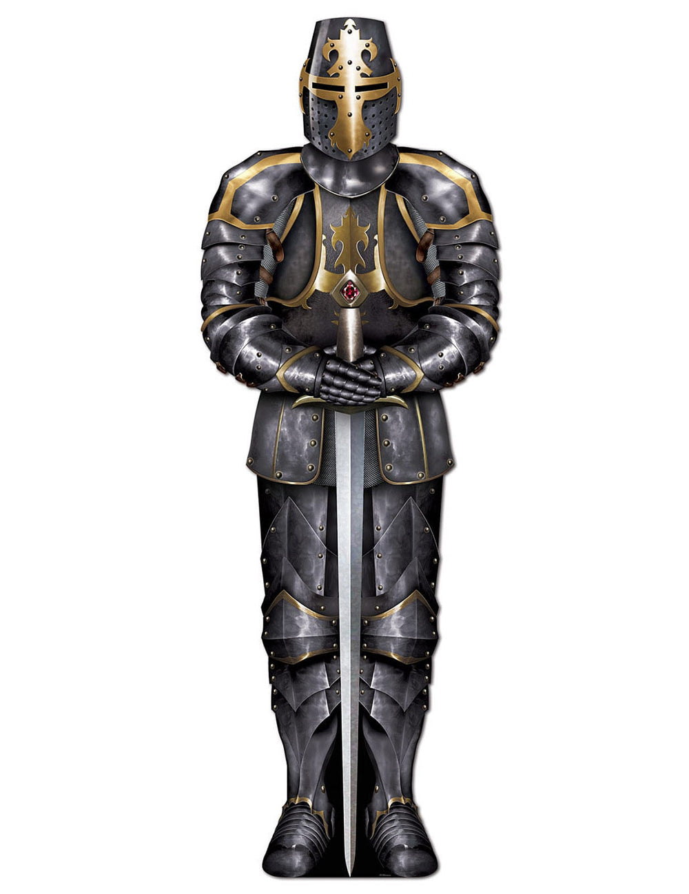 Détail de la hauteur de la décoration de chevalier avec armure