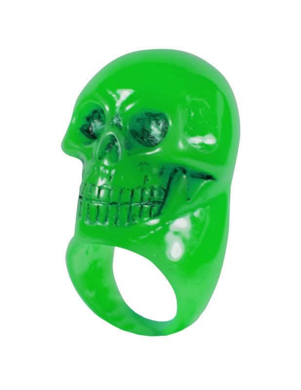 Anel de caveira para adulto verde