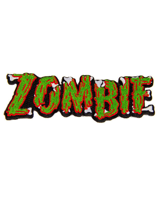 Patch gothique Zombie vert et rouge avec os