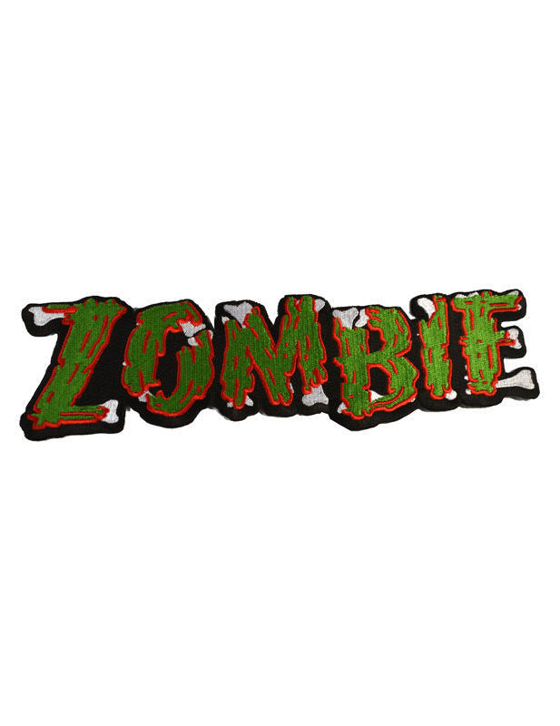 Patch Zombie pour déguisement vert et rouge brodé