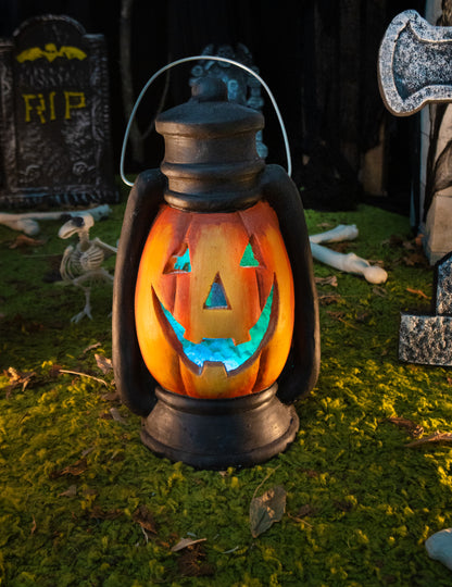 Lanterna Abóbora assustadora luminosa 38 cm