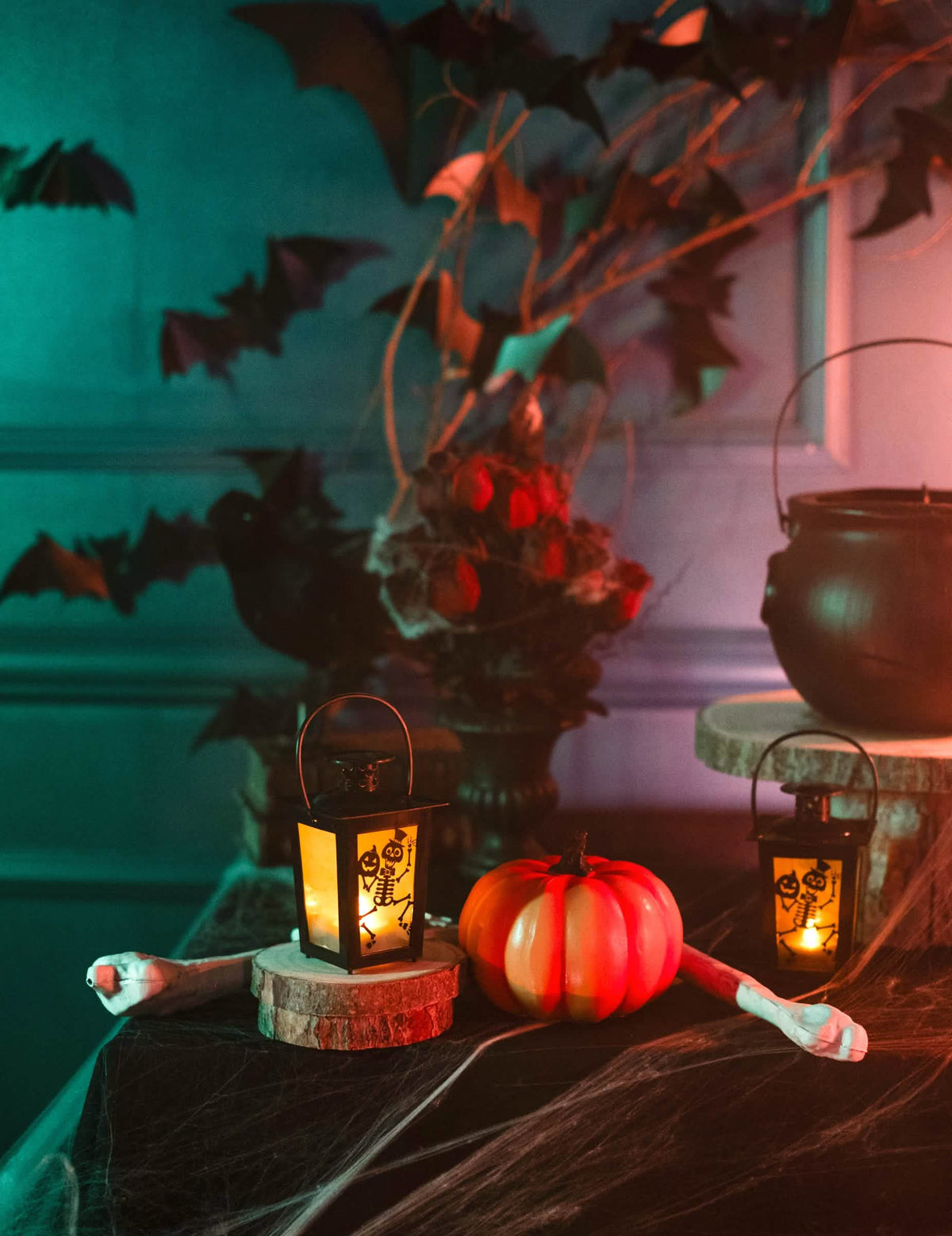 Ambiente de halloween da lanterna luminosa Esqueleto para halloween
