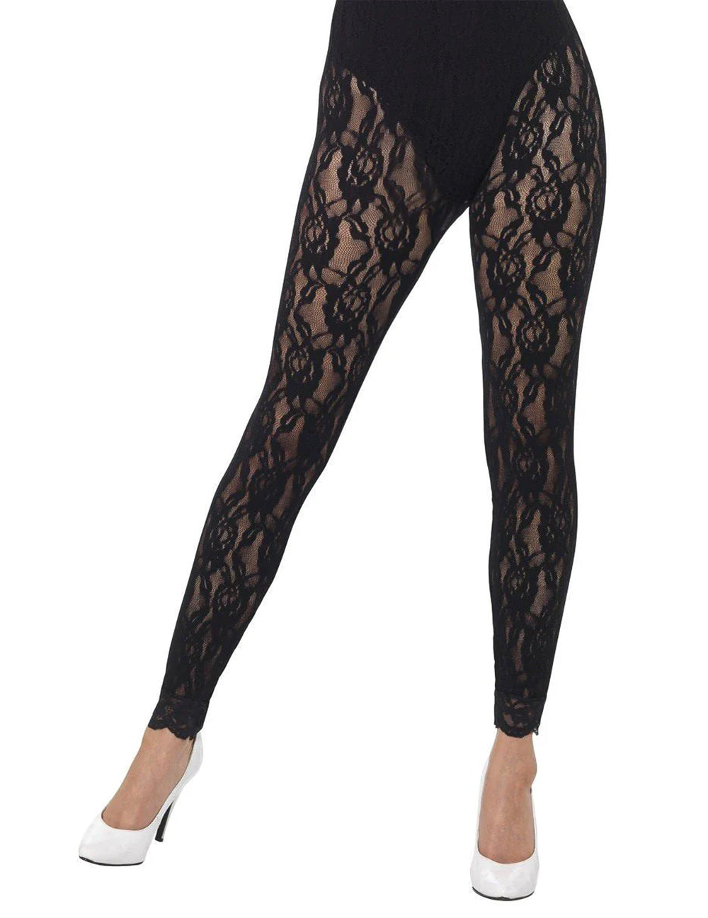 Legging dentelle pour femme noir