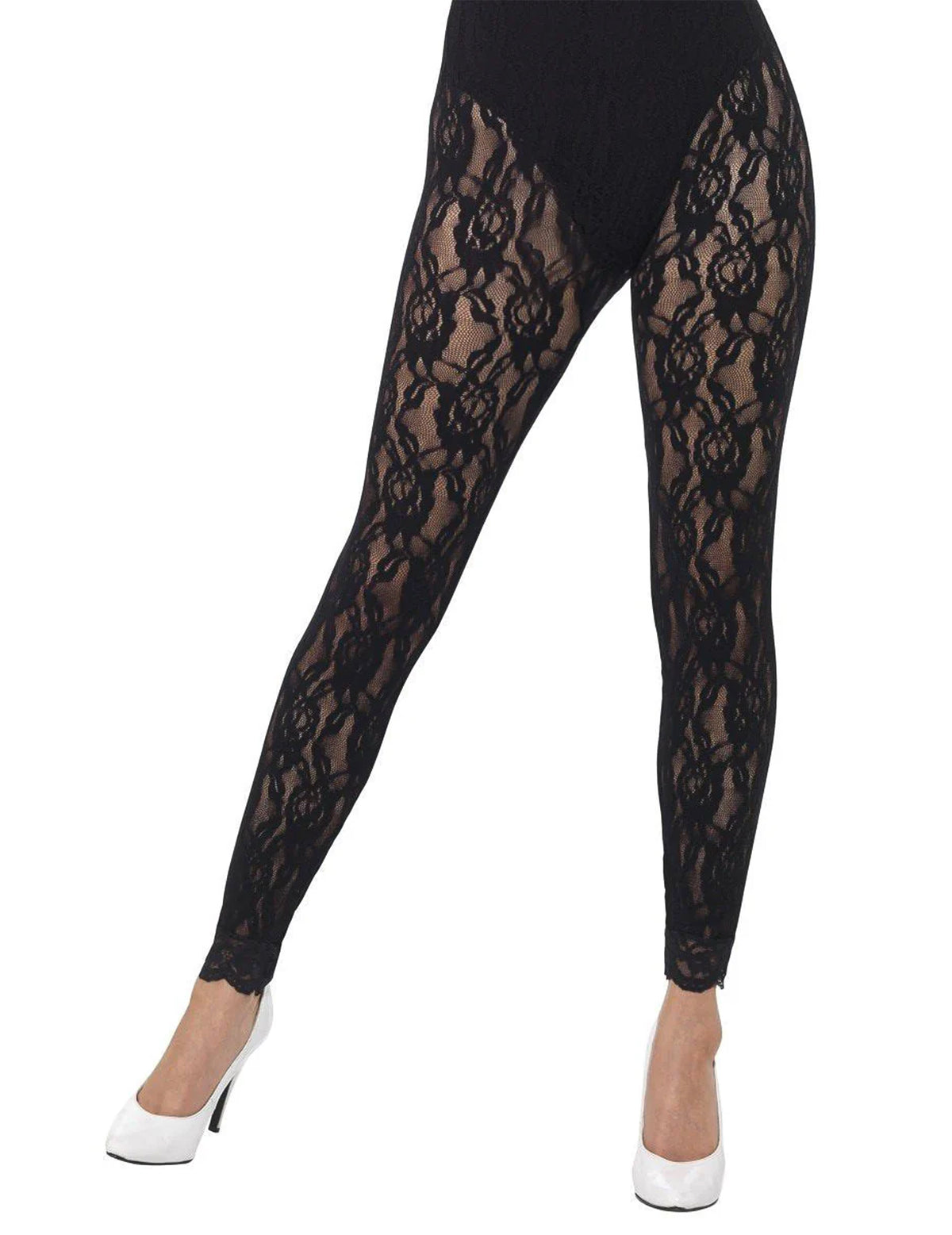 Legging dentelle pour femme noir