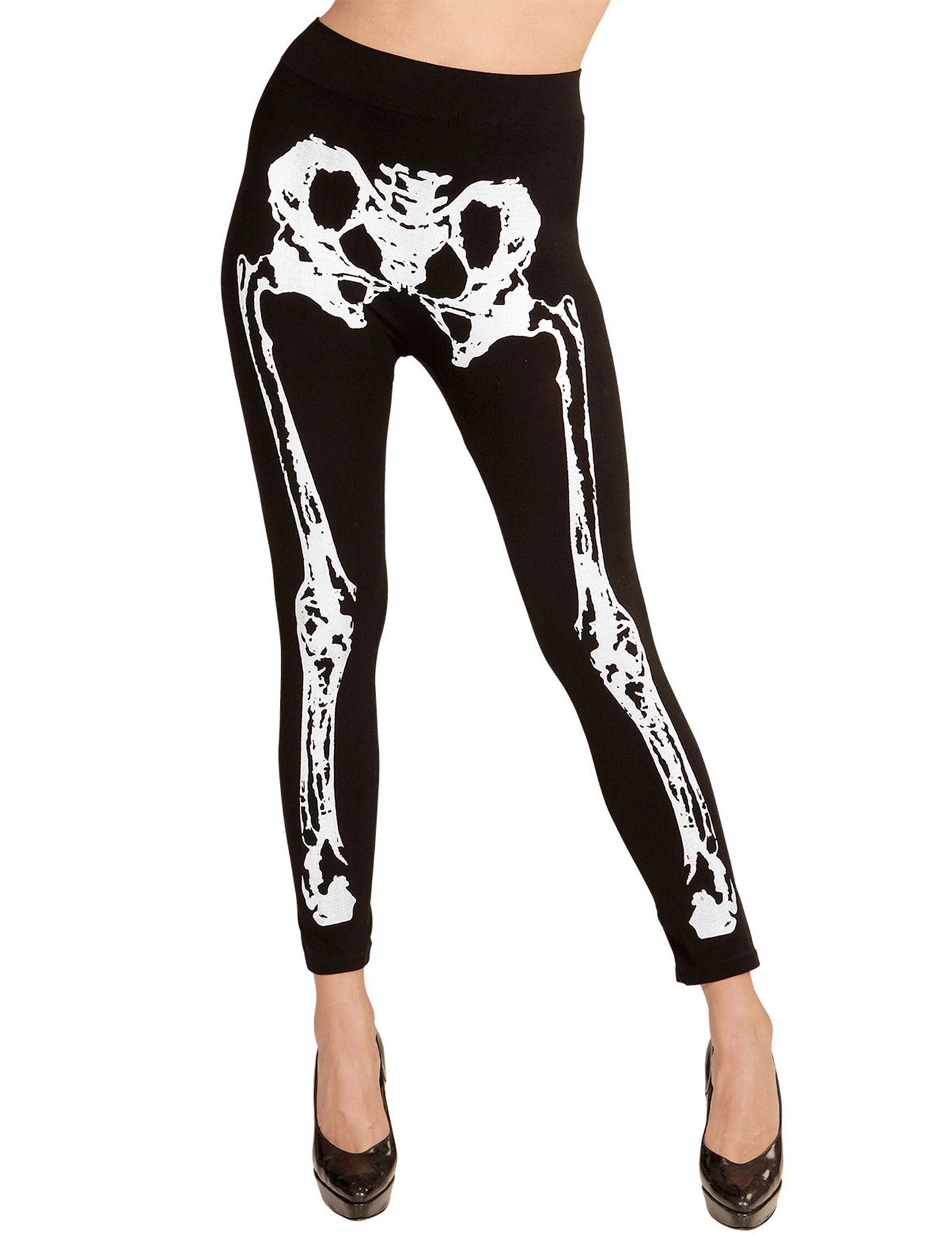 Vue de face du legging squelette pour femme