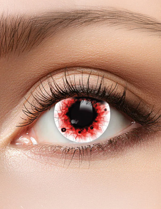 Lentes de contacto brancas sangrentas 3 meses adulto