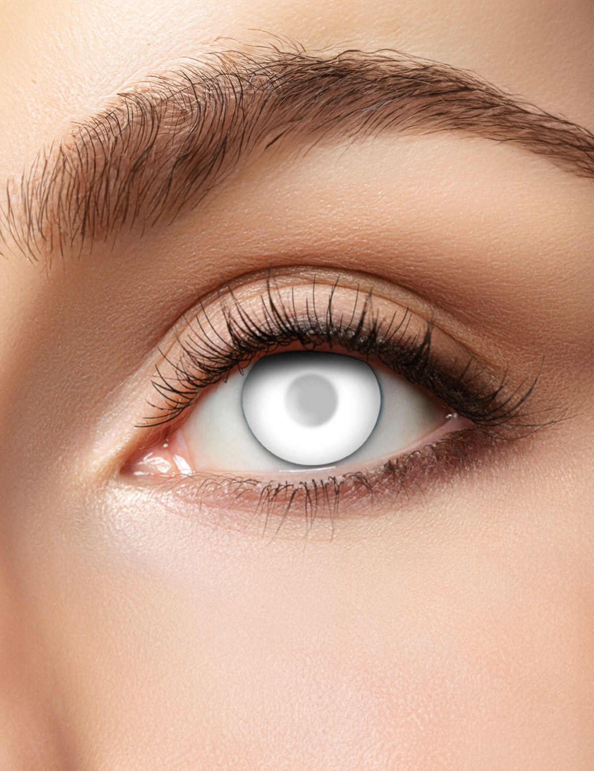 Lentilles de zombie pour adulte blanches semi opaques