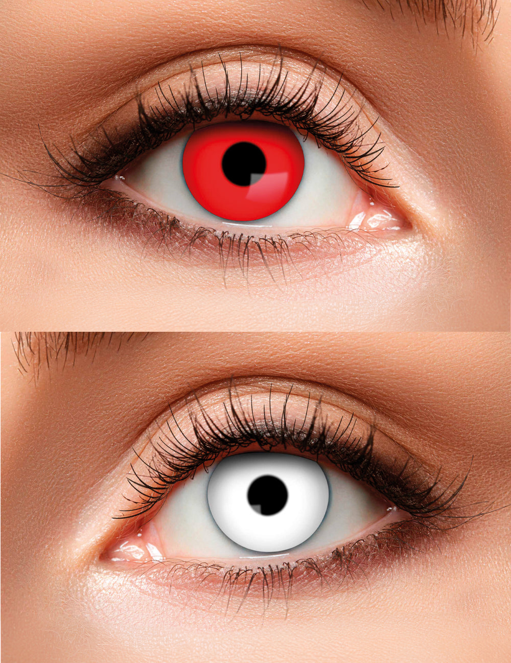 Lentilles duo pour adulte rouge et blanche