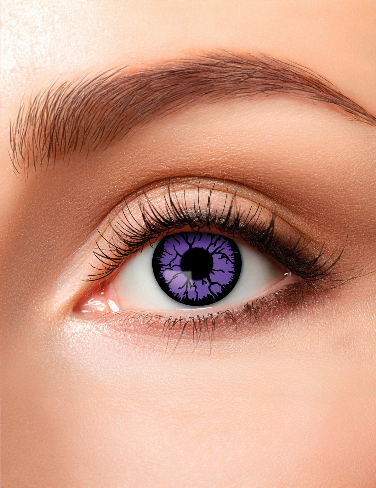 Lentilles fantaisie monstre pour adulte violettes avec motifs noirs