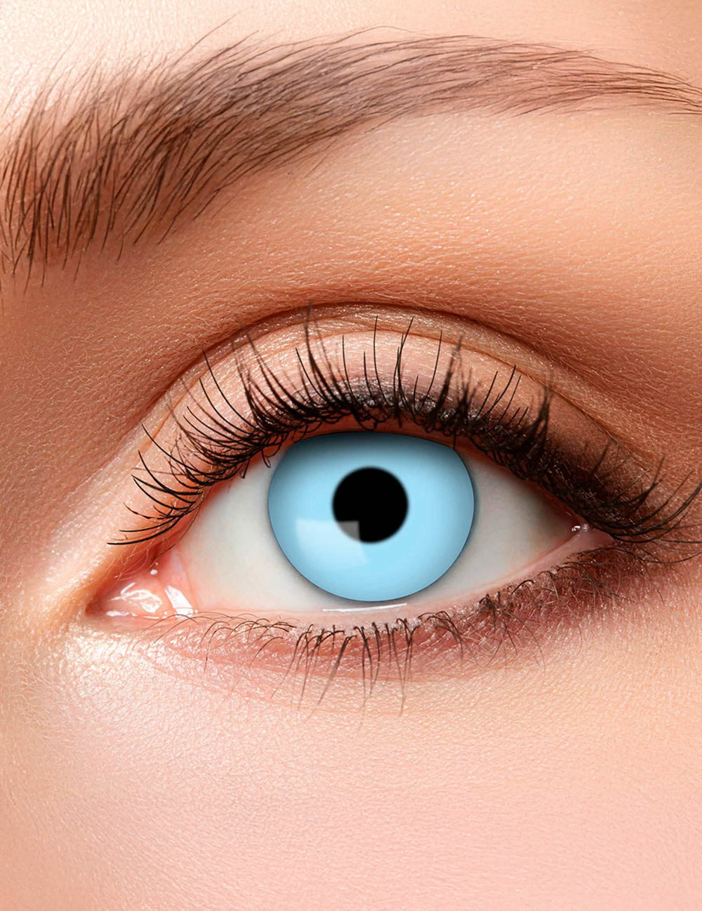 lentes fantasia olho azul gelado para adulto azul claro